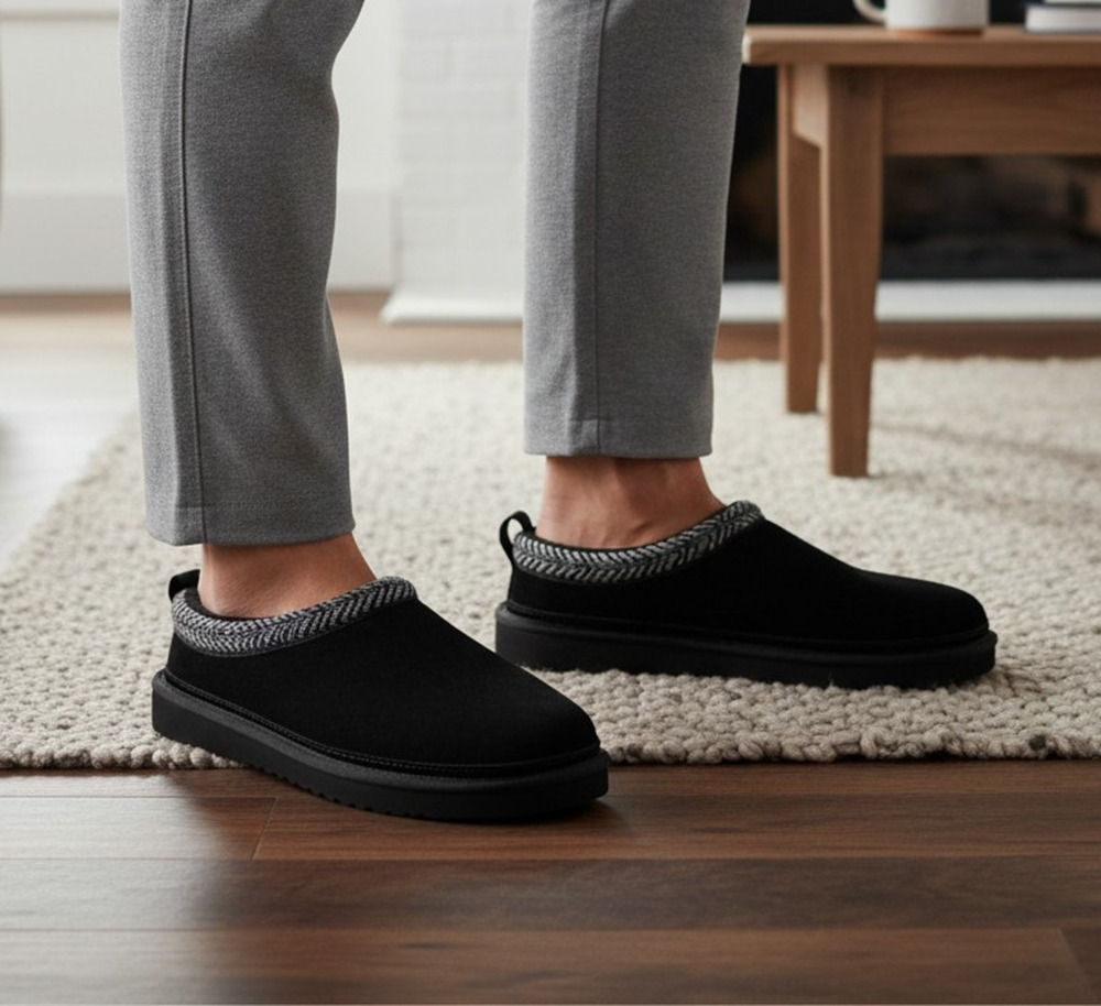 Koolaburra By UGG Men’s Burree Suede Slippers – Black – Size 7 NEW
